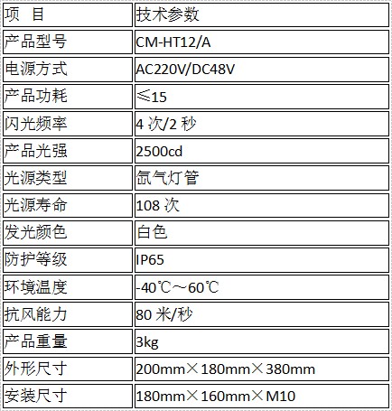 直升机场灯标技术参数