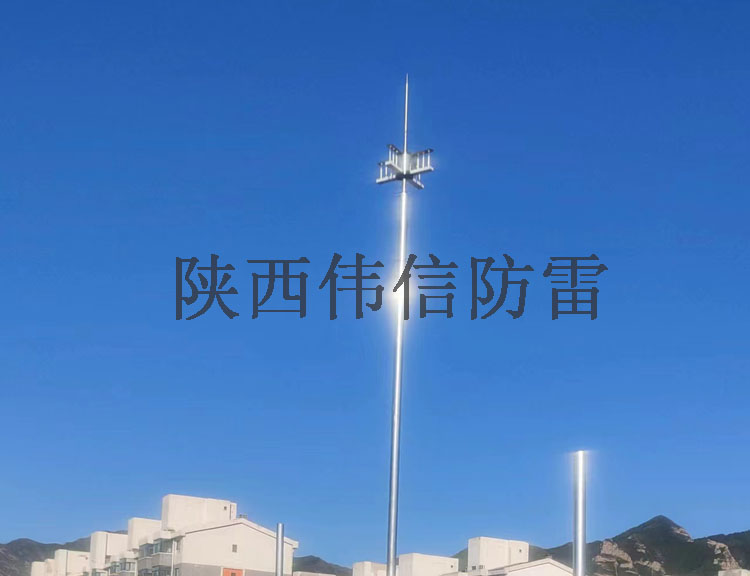 宝鸡某學(xué)校提前放電(diàn)避雷针安装现场4