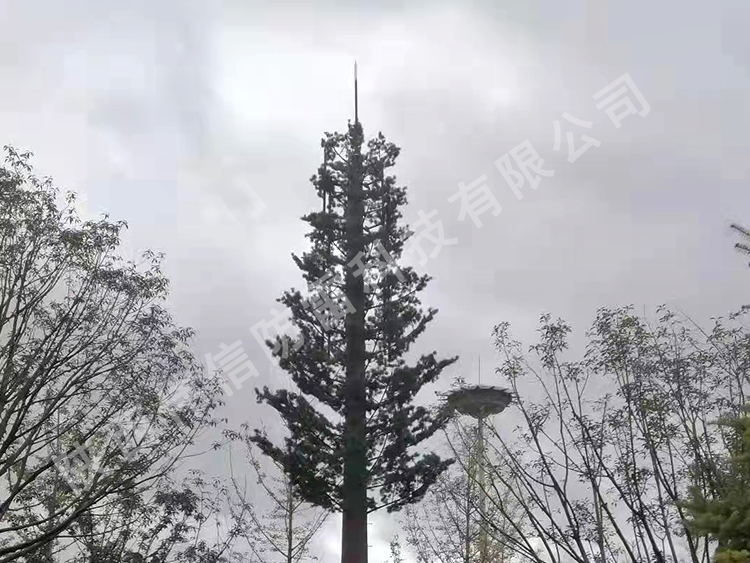 咸阳某景區(qū)仿生树避雷塔安装施工二